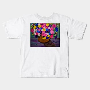 Blooming abstract flowers Kids T-Shirt